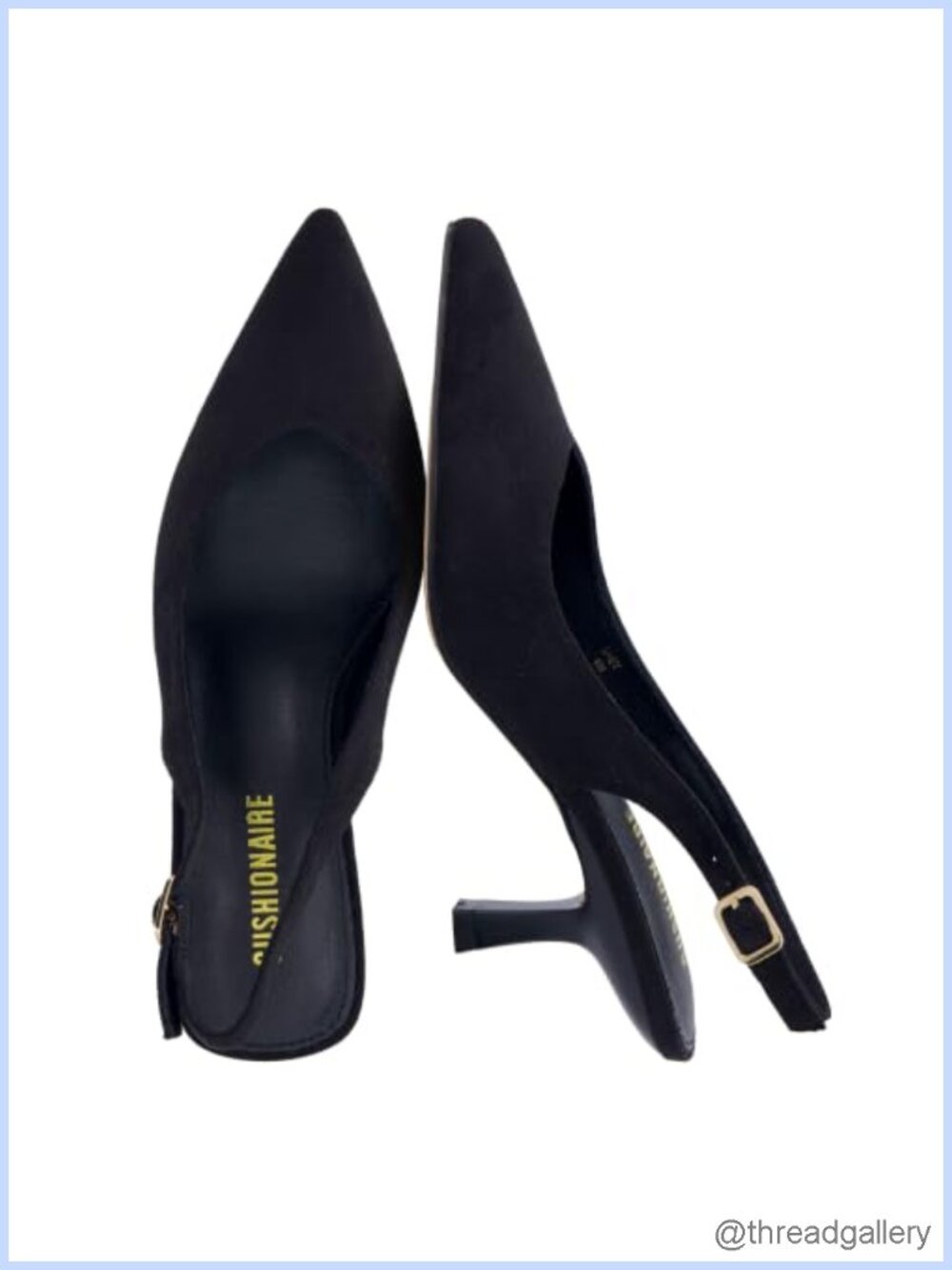 Kitten Heel Slingback Pointed Toe Pumps Adjustable Ankle Strap Work Heels